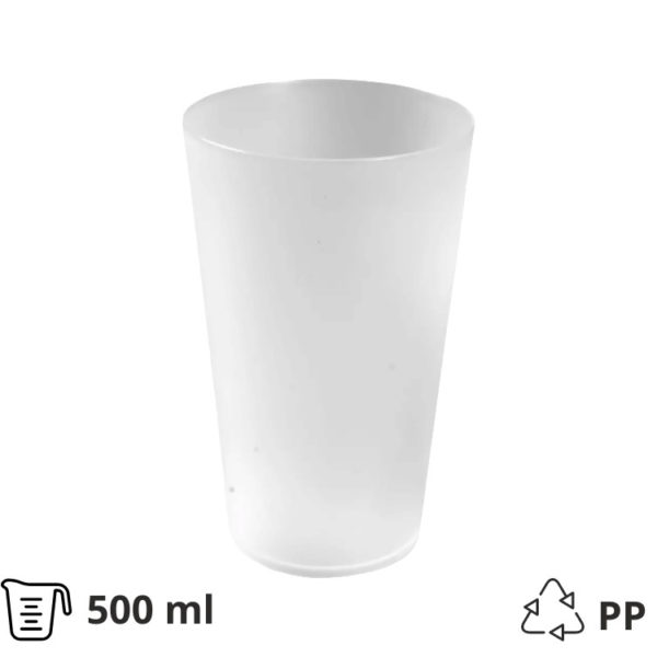 Čaša PP 500 ml bijela 12 kom
