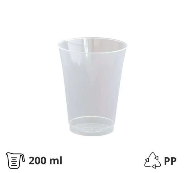 Čaša PP 200 ml prozirna 50 kos