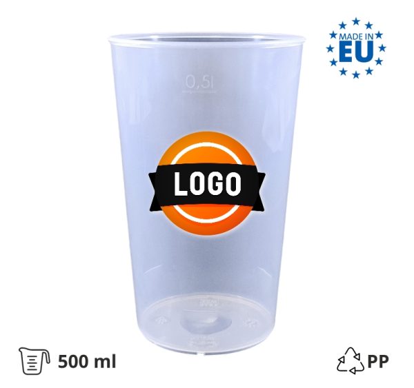 Čaša tvrda 500 ml d=92 mm s vašim dizajnom 500 kom [20 kom/pak]