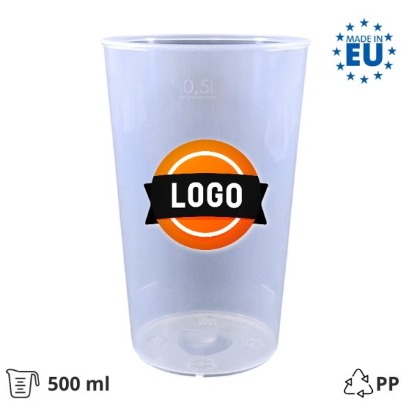 Čaša tvrda 500 ml d=92 mm s vašim dizajnom 500 kom [20 kom/pak]