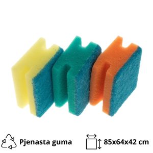 Spužva s abrazivom 85×64х42 mm 3 kom/pak