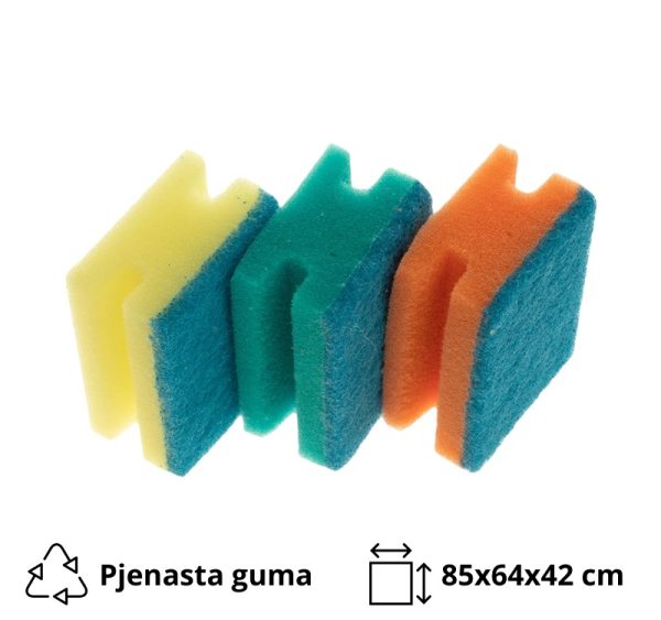 Spužva s abrazivom 85×64х42 mm 3 kom/pak