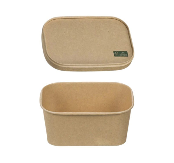 Papirnata posuda za poklopcem 750 ml 170х120х60mm, kraft, 50 kom (komplet)
