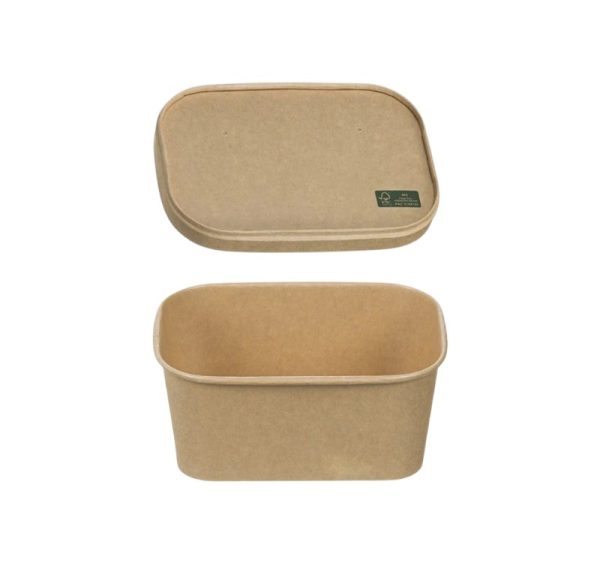 Papirnata posuda za poklopcem 750 ml 170х120х60mm, kraft, 50 kom (komplet)