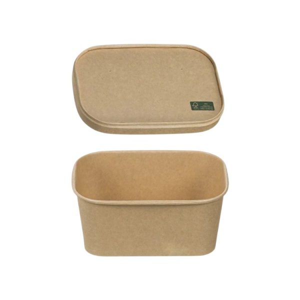 Papirnata posuda za poklopcem 750 ml 170х120х60mm, kraft, 50 kom (komplet)