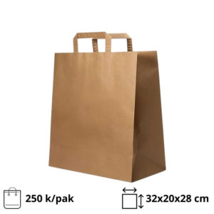 Papirnata vrećica sa ravnom ručkom 320х200х280 mm kraft 250 kom/pak