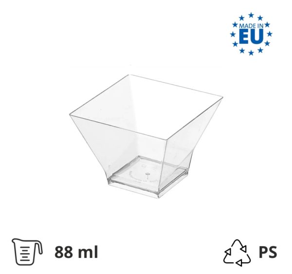 Fingerfood posudica PS 88 ml 62х62х50 mm Pagoda prozirna 6 kom