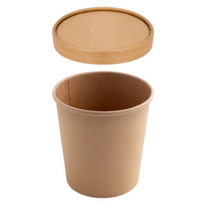 Papirnata posuda za poklopcem 900 ml d=115 mm h=135 mm, kraft, 50 kom (komplet)