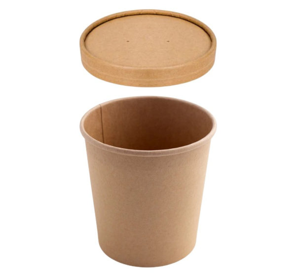 Papirnata posuda za poklopcem 900 ml d=115 mm h=135 mm, kraft, 50 kom (komplet)