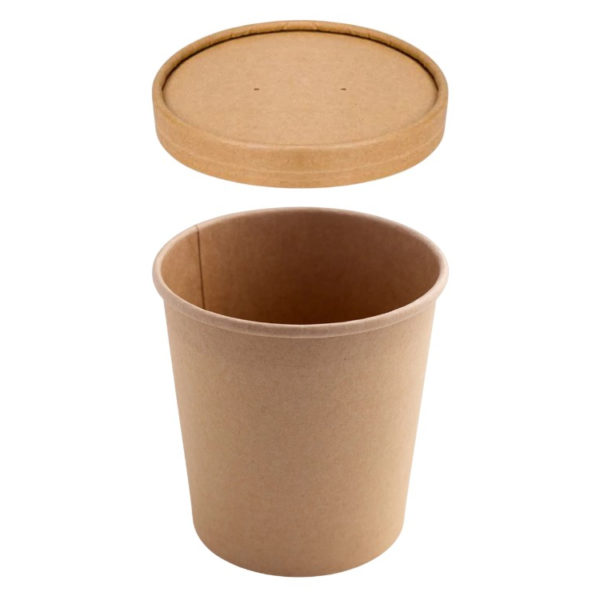 Papirnata posuda za poklopcem 900 ml d=115 mm h=135 mm, kraft, 50 kom (komplet)
