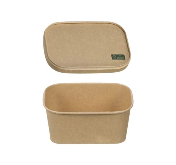 Papirnata posuda 1000 ml 173х123х75mm, kraft, bez poklopca 50 kom (komplet)