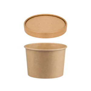 Papirnata posuda za poklopcem 500 ml d=115 mm h=78 mm, kraft, 50 kom (komplet)