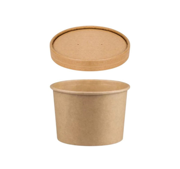 Papirnata posuda za poklopcem 500 ml d=115 mm h=78 mm, kraft, 50 kom (komplet)
