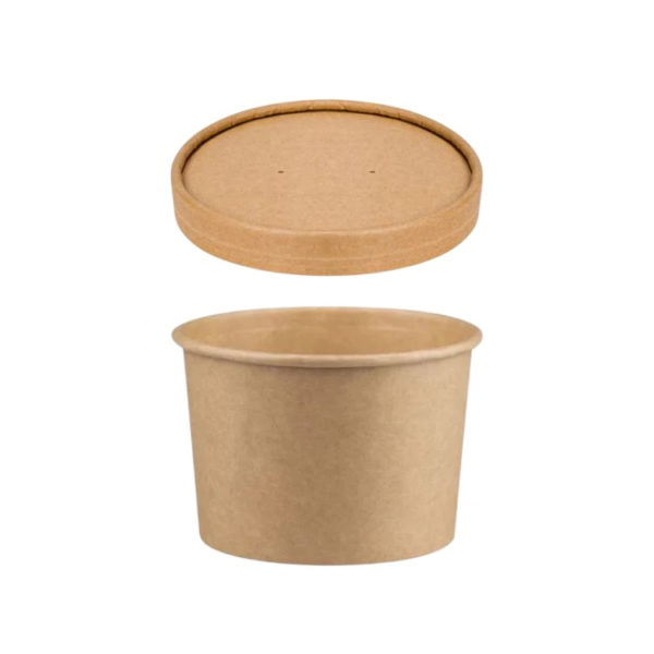 Papirnata posuda za poklopcem 500 ml d=115 mm h=78 mm, kraft, 50 kom (komplet)