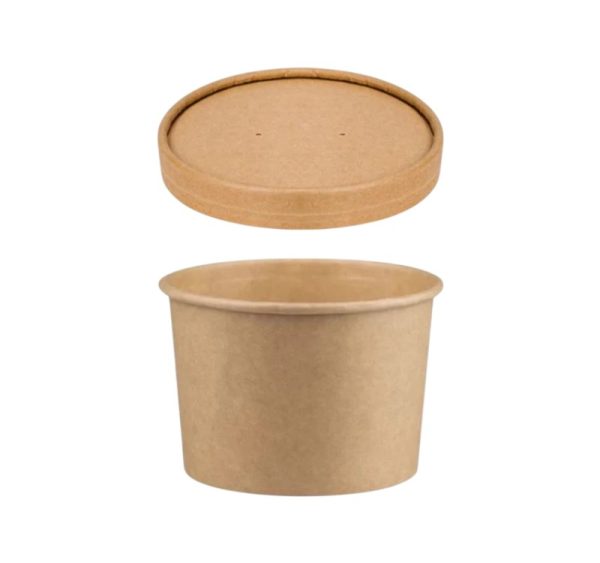 Papirnata posuda za poklopcem 500 ml d=115 mm h=78 mm, kraft, 50 kom (komplet)