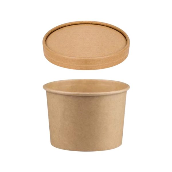 Papirnata posuda za poklopcem 500 ml d=115 mm h=78 mm, kraft, 50 kom (komplet)