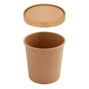 Papirnata posuda za poklopcem 750 ml d=115 mm h=116 mm, kraft, 50 kom (komplet)