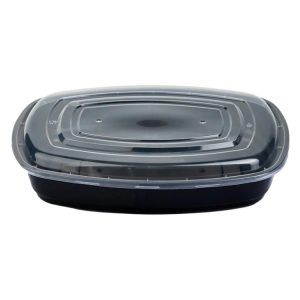 Posuda s poklopcem PP 2500 ml 32×24.3×6.8 cm crna