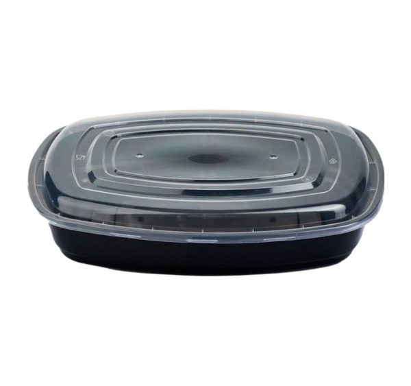 Posuda s poklopcem PP 2500 ml 32×24.3×6.8 cm crna