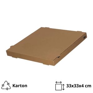 Kutija za pizzu 33х33х4 cm kraft [100 kom/pak]