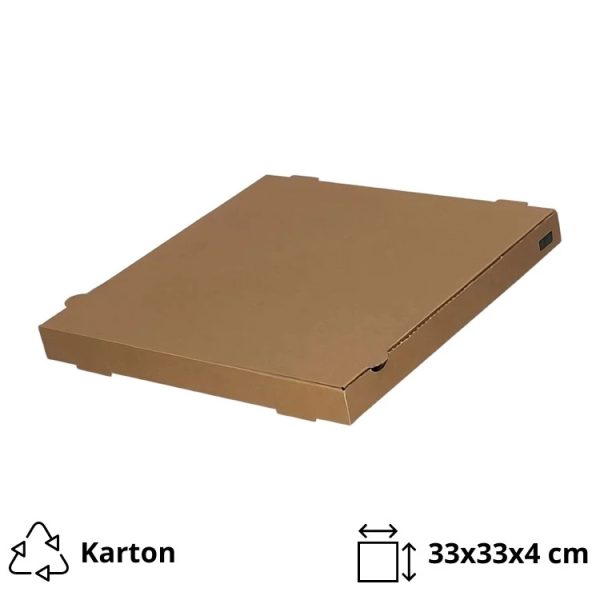 Kutija za pizzu 33х33х4 cm kraft mikro valovit karton kraft [100 kom/pak]