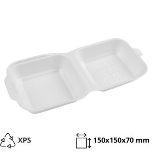 Burger ambalaža 150x150x70 mm XPS bijela 500 kom