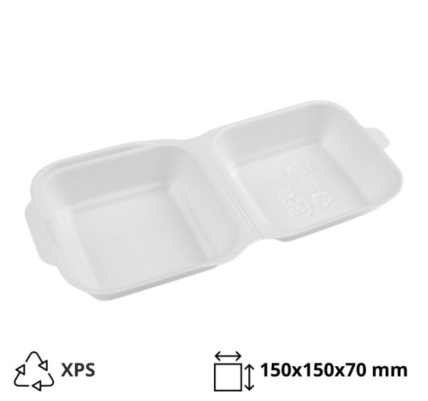 Burger ambalaža 150x150x70 mm XPS bijela 500 kom