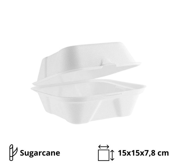 Kutija za humburger PULP ECO 150x150x78 mm bijela 50 kom