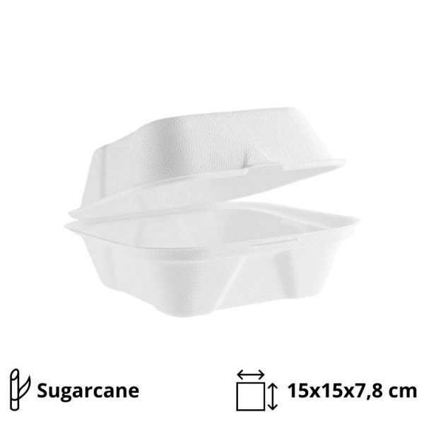 Kutija za humburger PULP ECO 150x150x78 mm bijela 50 kom