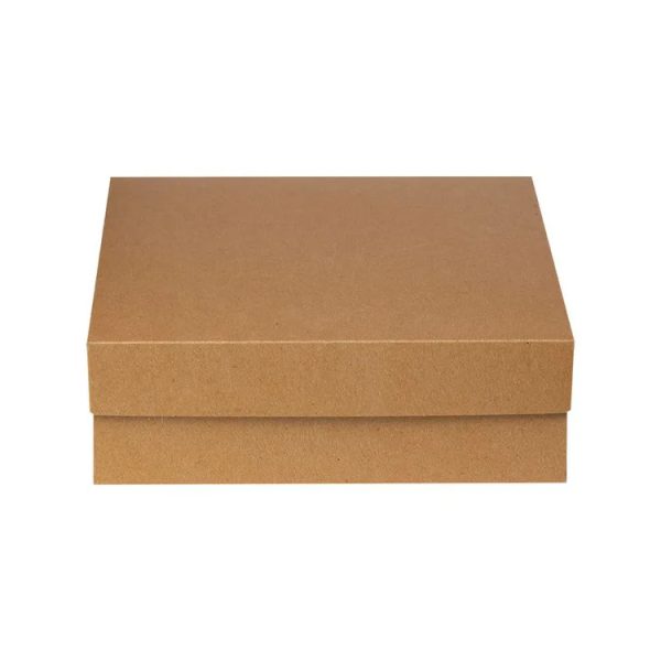 Kutija s poklopcem za desert 35x35x10 cm KRAFT (unutarnja metalizirana PET)