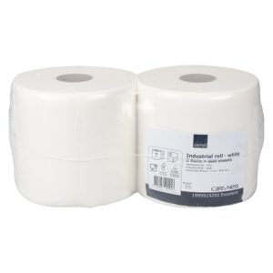 Papirnati ručnici 2 sl 100m x24 cm, 400 l/rol, bieli 2 rol/pak