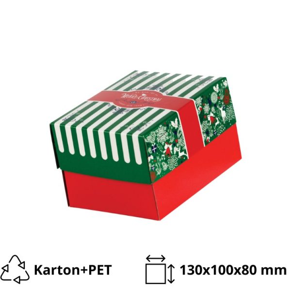 Kutija s poklopcem za desert 13x10x8 cm CHRISTMAS