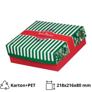 Kutija s poklopcem za desert  21.8×21.6×8 cm CHRISTMAS [4 kom/pak]