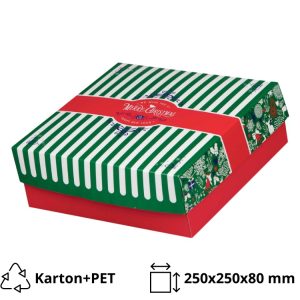 Kutija s poklopcem za desert 25x25x8 cm CHRISTMAS [7 kom/pak]