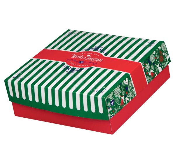 Kutija s poklopcem za desert 25x25x8 cm CHRISTMAS [11 kom/pak]