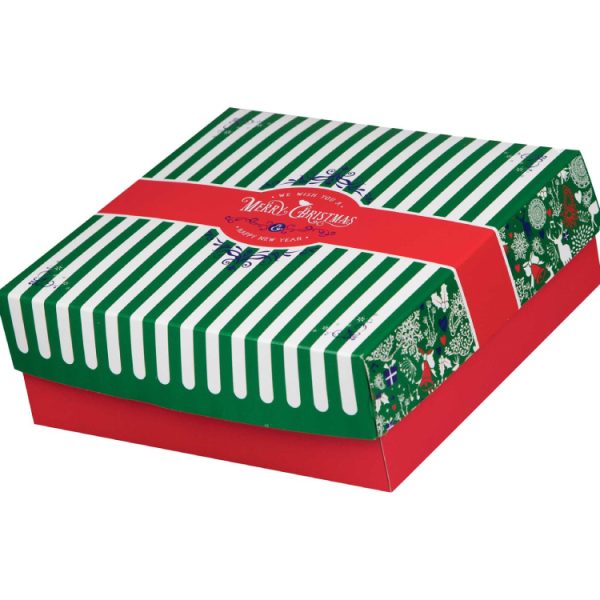 Kutija s poklopcem za desert 25x25x8 cm CHRISTMAS [11 kom/pak]