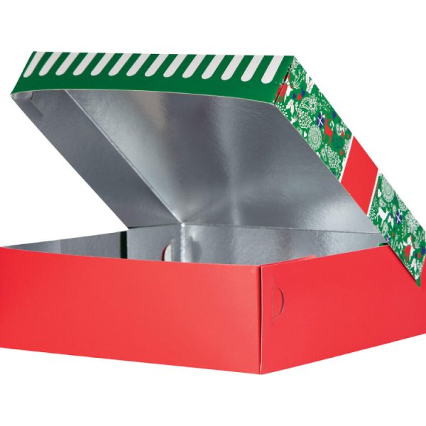 Kutija s poklopcem za desert 25x25x8 cm CHRISTMAS [11 kom/pak]