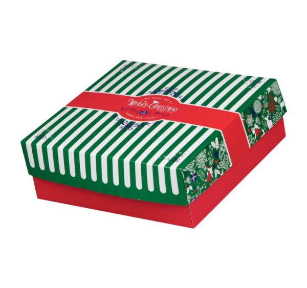 Kutija s poklopcem za desert 25x25x8 cm CHRISTMAS [7 kom/pak]