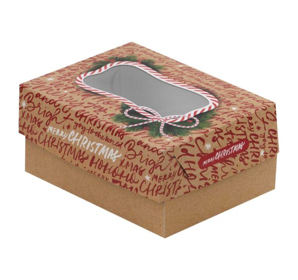 Kutija za desert s prozorom 17×12.6×7.8 cm CHRISTMAS [11 kom/pak]