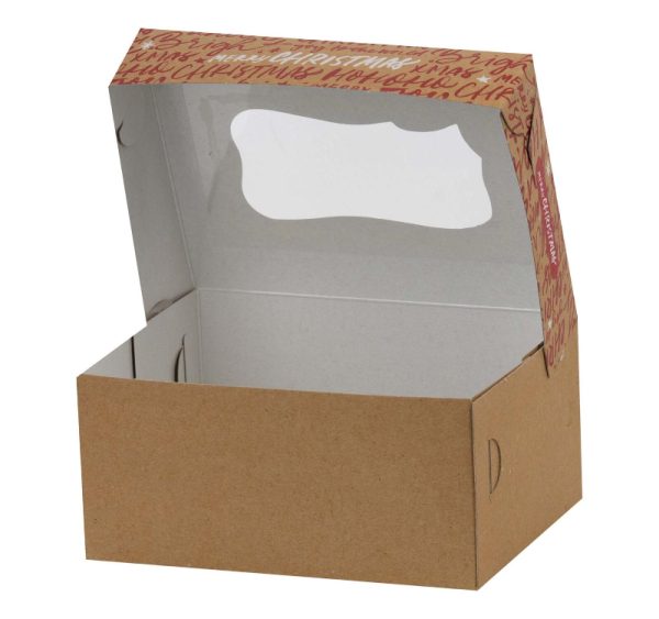 Kutija za desert s prozorom 17×12.6×7.8 cm CHRISTMAS [11 kom/pak]