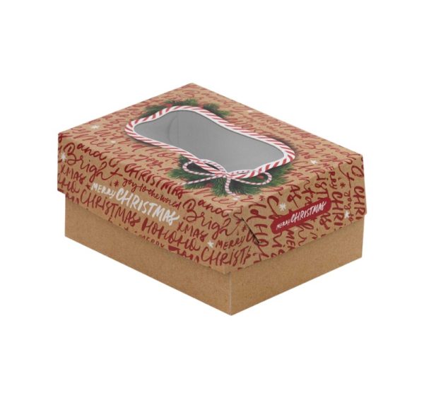 Kutija za desert s prozorom 17×12.6×7.8 cm CHRISTMAS
