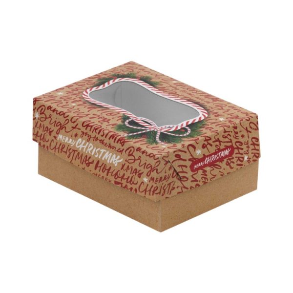 Kutija za desert s prozorom 17×12.6×7.8 cm CHRISTMAS