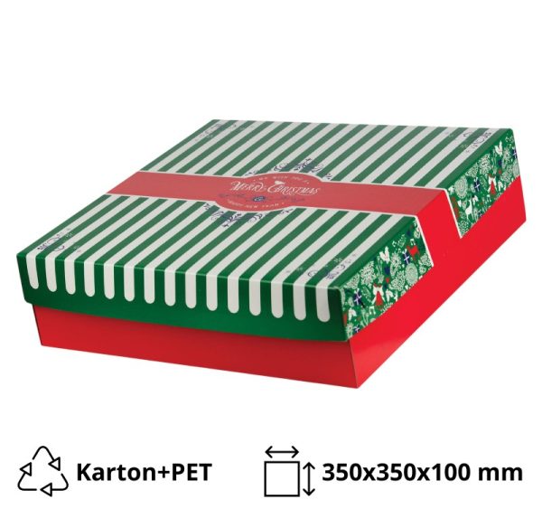 Kutija s poklopcem za desert 35x35x10 cm CHRISTMAS [11 kom/pak]