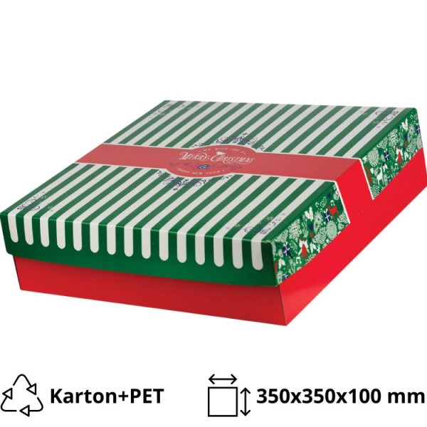 Kutija s poklopcem za desert 35x35x10 cm CHRISTMAS [11 kom/pak]