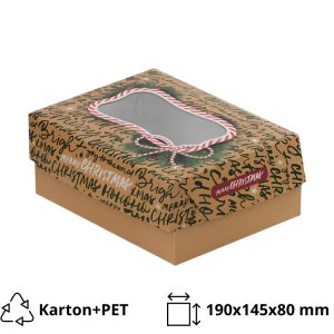 Kutija s poklopcem za desert 19×14.5 x8 cm CHRISTMAS [11 kom/pak]