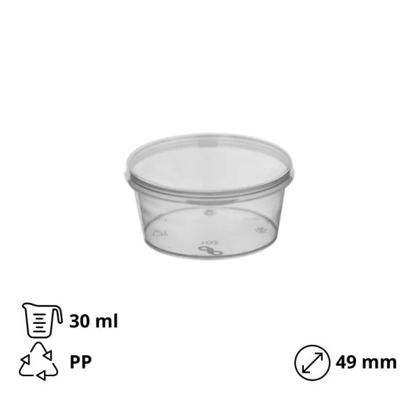 Posuda za umake sa poklopcem PP 30 ml 50 kom