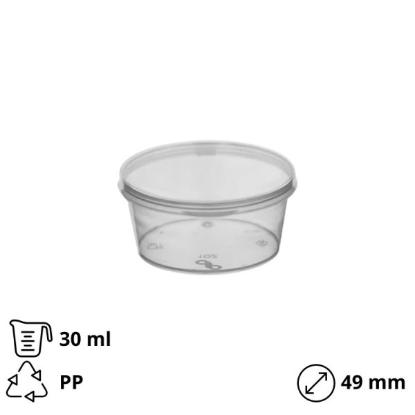 Posuda za umake sa poklopcem PP 30 ml 50 kom