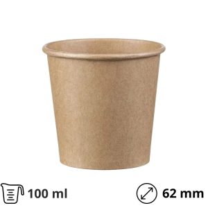 Čaša papirnata 100 (120) ml d=62 mm 1-slojna, kraft SUP, 50 kom