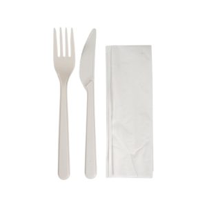 Komplet 3 PP (vilica, nož, servieta) 18cm 250 kom