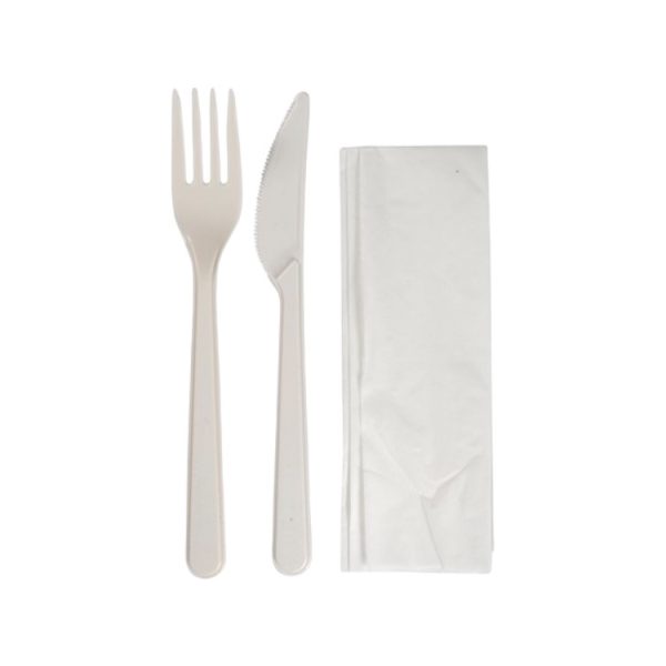 Komplet 3 PP (vilica, nož, servieta) 18cm 250 kom